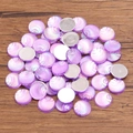 Flatback round resin cabochons with purple shell texture and iridescent pearl finish - Round / 10mm (1 Piece) / Purple