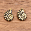 Vintage golden stainless steel nautilus shell charm pendants for DIY jewelry - Black Conch