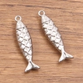 Fisch-Anhänger aus 304 Edelstahl mit Schuppenstruktur für DIY-Schmuckherstellung - Nr.3 Fisch Stahlfarbe