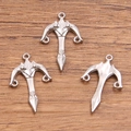 Silberne Edelstahl Pfeil und Schwert Anhänger für DIY Schmuckherstellung Verbinder - Stahlfarbe Armbrust Stil