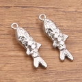 Silberne Fisch-Anhänger aus Edelstahl 304 mit Fischschuppenstruktur für DIY-Schmuck - Nr.4 Fisch Stahlfarbe