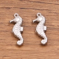 304 stainless steel seahorse pendants for DIY jewelry making with realistic textures - Seahorse (1046 Steel) / Steel