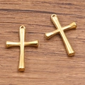 Poliert Gold Edelstahl Kreuz Anhänger für DIY Schmuckherstellung und Halsketten - Gold (1000)