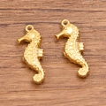 Polished gold seahorse charms made of 304 stainless steel for DIY jewelry making - Seahorse (1046 Gold) / Gold