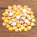 Golden iridescent heart-shaped acrylic shell charms with radial texture for DIY jewelry - Heart / 10mm (1 Piece) / Yellow