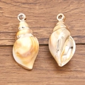 Acrylic conch and shell charms with gold plating for DIY jewelry making - Laser Gold No.8 Seashell 20X43mm 5.2g