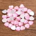 Pink heart-shaped resin cabochon with gradient fish scale texture for DIY jewelry - Heart / 11x12mm (1 Piece) / Pink