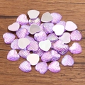 DIY heart shaped cabochons with purple gradient fish scale pattern for jewelry - Heart / 11x12mm (1 Piece) / Purple