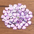 Iridescent purple heart-shaped acrylic beads with radial texture for DIY jewelry crafts - Heart / 10mm (1 Piece) / Purple