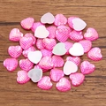 DIY heart-shaped charms with pink gradient scale pattern and flat white back - Heart / 11x12mm (1 Piece) / Rose Red