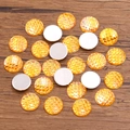 Orange mermaid scale acrylic round flatback cabochons for DIY jewelry making - Round / 12mm (1 Piece) / Yellow
