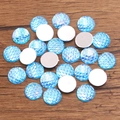 Ice blue round fish scale flatback resin charms for DIY jewelry and nail art - Round / 12mm (1 Piece) / Blue