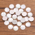 White iridescent gradient mermaid scale round resin flatback cabochon charms - Round / 12mm (1 Piece) / White