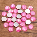 Pink mermaid fish scale round flatback acrylic charms for DIY jewelry making - Round / 12mm (1 Piece) / Rose Red