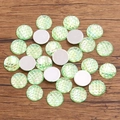Iridescent light green mermaid scale resin cabochon with flat back for DIY crafts - Round / 12mm (1 Piece) / Green