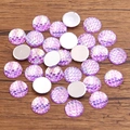 Iridescent purple mermaid scale resin cabochons with flat back for DIY jewelry making - Round / 12mm (1 Piece) / Purple