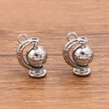 3D spinning globe pendant in silver finish made of 304 stainless steel for DIY jewelry - Steel