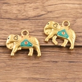 3D golden elephant charms with vintage enamel finish for DIY jewelry making - Elephant (Style 5)