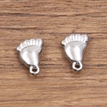 Silver 304 stainless steel baby footprint pendants for DIY jewelry making accessories - Little Footprint Style (1506) / Steel