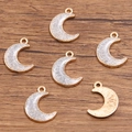 Ciondoli a forma di mezzaluna dorata con glitter argento per creazione gioielli fai da te - Luna (15X19mm 1.1g) / Bianco