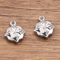 Silver plated 304 stainless steel four-leaf flower and geometric cross jewelry charms - Cross Flower Style (1512) / Steel
