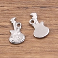 Silver guitar shaped 304 stainless steel pendants for DIY jewelry and necklace making - Guitar Style (1539) / Steel