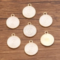 Christmas DIY round spiral charms in white enamel and gold finish for jewelry making - Style 1 Round Swirl (1 White) / White