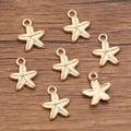 Colgantes de estrella de mar dorados para joyería DIY con textura y anillo de cierre - Diseño de Estrella de Mar (1) / 1 Pieza (12*15mm)