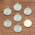 Christmas DIY mint blue spiral lollipop pendant charms in KC gold alloy finish - Style 1 Round Swirl (1 Blue) / Blue