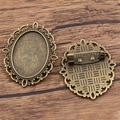 Antike Bronze-Broschenbasis mit Spitzenrand und Sicherheitsnadel für DIY-Schmuck - Antike Bronze (Stil 1)