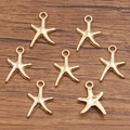 Set de siete colgantes de estrella de mar dorados en aleación para joyería artesanal - Estilo Estrella de Mar (2#) / 1 Pieza (11*16mm)