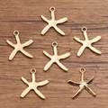 DIY Seestern-Anhänger aus goldfarbener Legierung für Schmuck mit Verbindungsring - Seestern Stil (5) / 1 Stück (18*22mm)