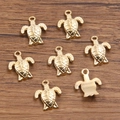 DIY-Schildkrötenanhänger in Goldoptik mit realistischer Textur für die Schmuckherstellung - Schildkröten-Form (Nr. 7) / 1 Stück (12*15mm)