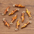 Set de 8 colgantes de zapatillas de ballet en aleación esmaltada naranja para joyería DIY - Naranja
