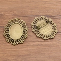 Antik-Bronze-Broschenbasis oval mit Sicherheitsnadel für DIY-Schmuckherstellung - Antike Bronze (Stil 4)