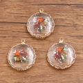 Pendentifs nautiques plaqués or 18K avec étoile de mer rouge et corail - Corail