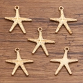 Fünfteiliges Set Seestern-Anhänger aus champagnerfarbenem Gold für DIY-Schmuckherstellung - Seesternform (14号) / 22*23mm / Gold