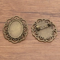 Vintage-Brosche aus Bronzelegierung, ovaler Sockel mit Hohlspitze für DIY-Schmuck - Antike Bronze (Stil 5)