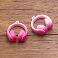 Pink gradient 3D acrylic headphone charm with top loop for DIY jewelry and keychain craft - Gradient Pink