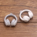 Miniatur-Kopfhörer-Anhänger in Grau und Weiß für DIY Schlüsselanhänger-Schmuck - Grauverlauf