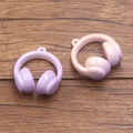 3D Acryl Mini Kopfhörer Anhänger in Pfirsich und Lavendel für DIY Schlüsselanhänger - Farbverlauf Lila