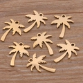 Golden stainless steel coconut tree shaped pendant connector for DIY jewelry - Coconut Tree Style (No. 1 Gold)
