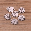 Set of 6 stainless steel monstera leaf pendants with hollowed-out veins for DIY jewelry - Monstera Leaf Style (No. 3 Silver Tone)