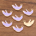 Light purple devil ray DIY alloy pendant charms with gold plating for jewelry making - Purple Manta Ray