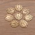Golden monstera leaf stainless steel pendant connectors for DIY jewelry making - Monstera Leaf Style (No. 3 Gold)