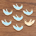 Blue stingray alloy pendant with gold plating for handmade jewelry DIY projects - Blue Manta Ray