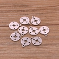 Polished silver stainless steel compass charms with star cutout for DIY jewelry - Compass Style (No. 4 Silver Tone)