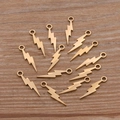 Golden stainless steel lightning bolt charms with rings for DIY jewelry making - Lightning Style (No. 6 Gold)