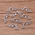 Silver stainless steel bicycle-shaped DIY jewelry charms with hanging loops - Bicycle Style (No. 8 Silver Tone)