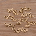 Set of eight gold stainless steel bicycle charms for DIY jewelry making and crafts - Bicycle Style (No. 8 Gold)